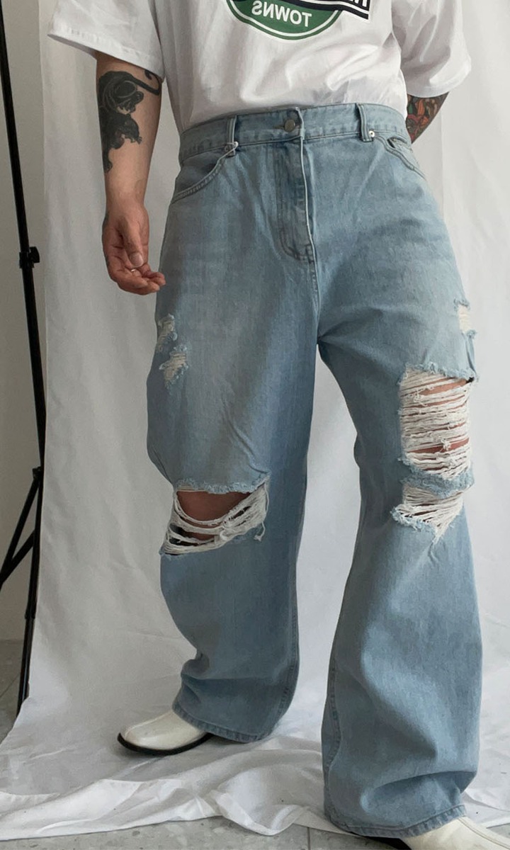 taily goufy wide denim (only one color)