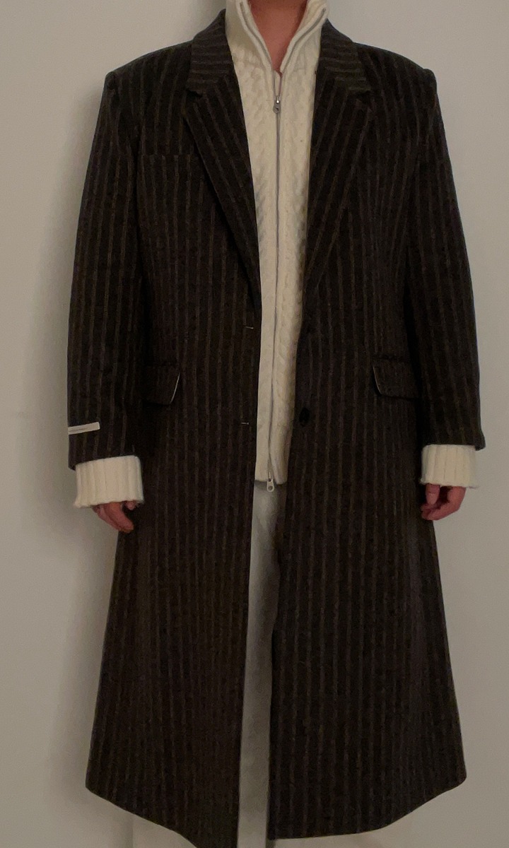 (Sale) Curts stripe wool coat 2color